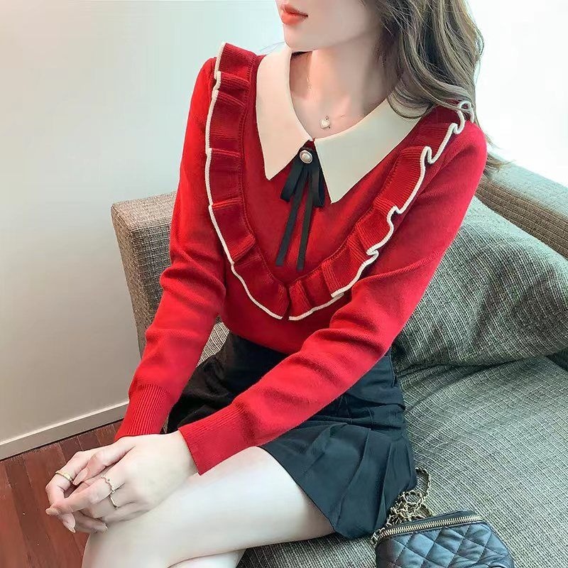 Women'S Fashion Trends Fall 2025 - Camisola de malha feminina vermelha usar