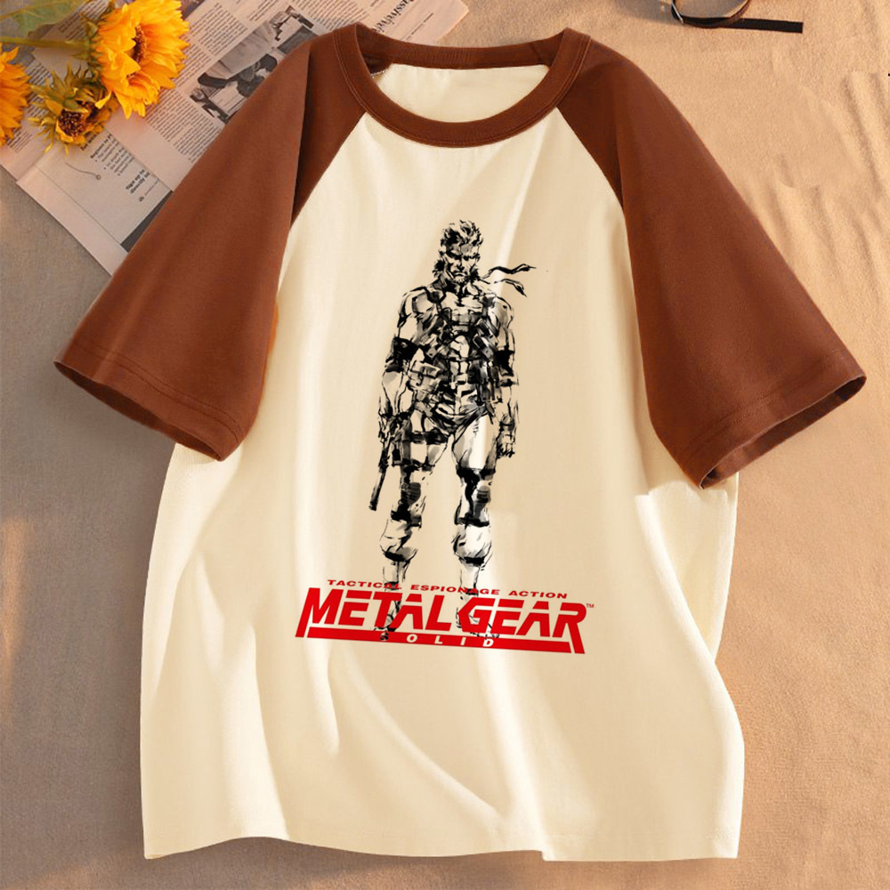 Women Fashion 80S - Camiseta feminina Metal Gear Solid, estilo