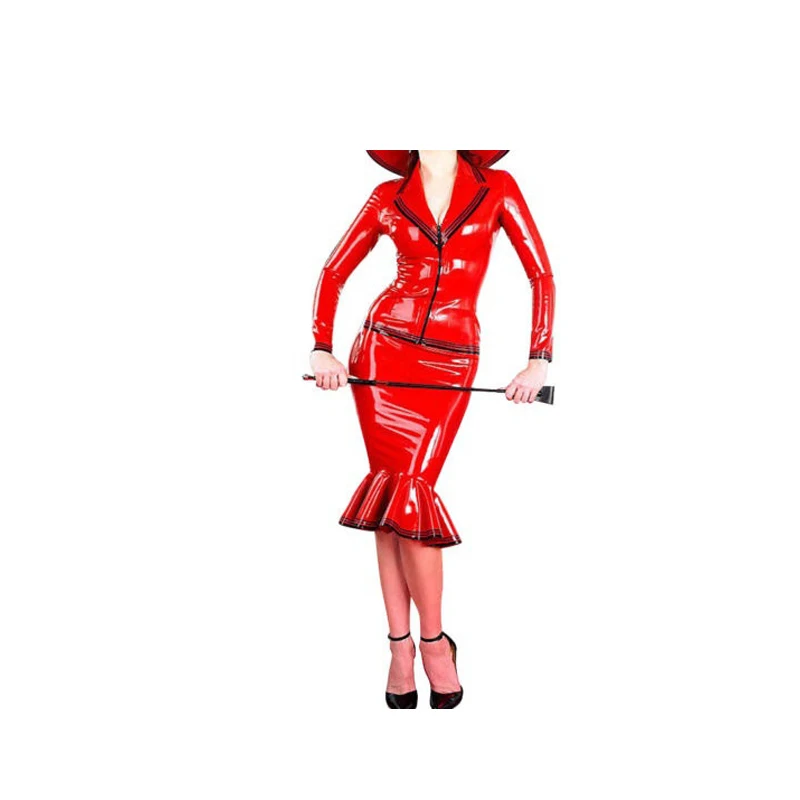 Xxl Women Fashion - Vestido de Látex Vermelho Estiloso e