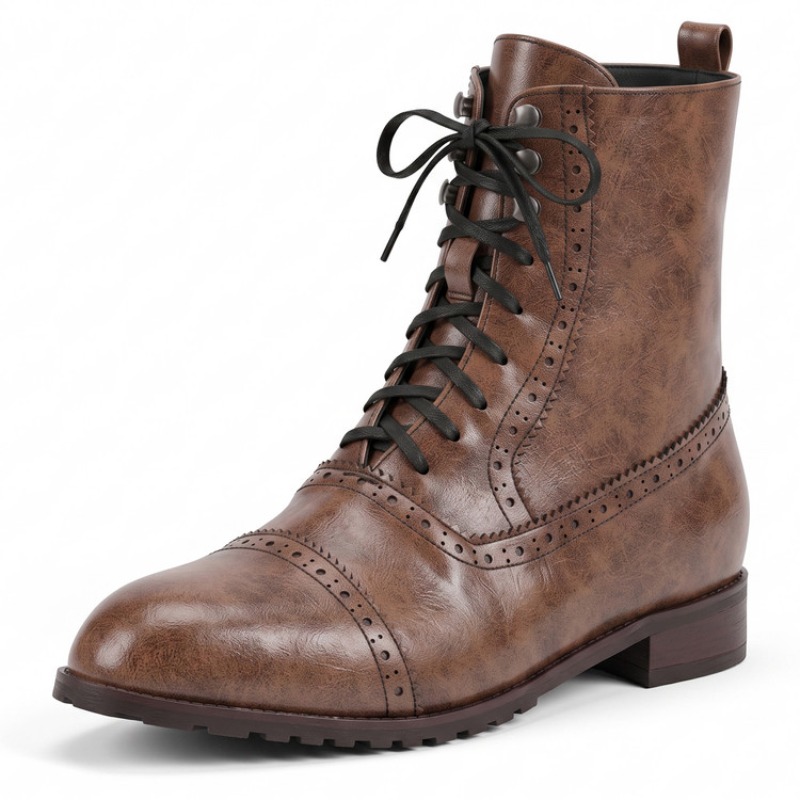 Women'S Fashion Business Casual - Botas de Cano Curto Femininas Retrô
