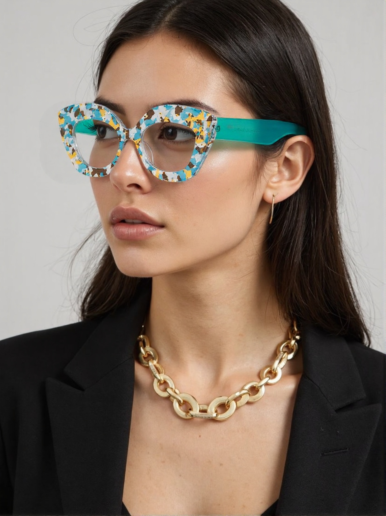 Women'S Fashion Glasses Non Prescription - Óculos Femininos Elegantes com Armação Grande