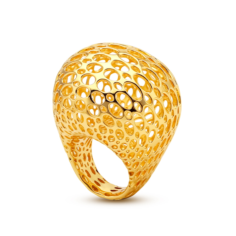 Women'S Fashion Website - Anel grande de bola redonda vazada