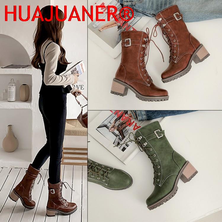 HUAJUANER 2026 Botas de Couro  - Xxl Women Fashion avaliação e preço