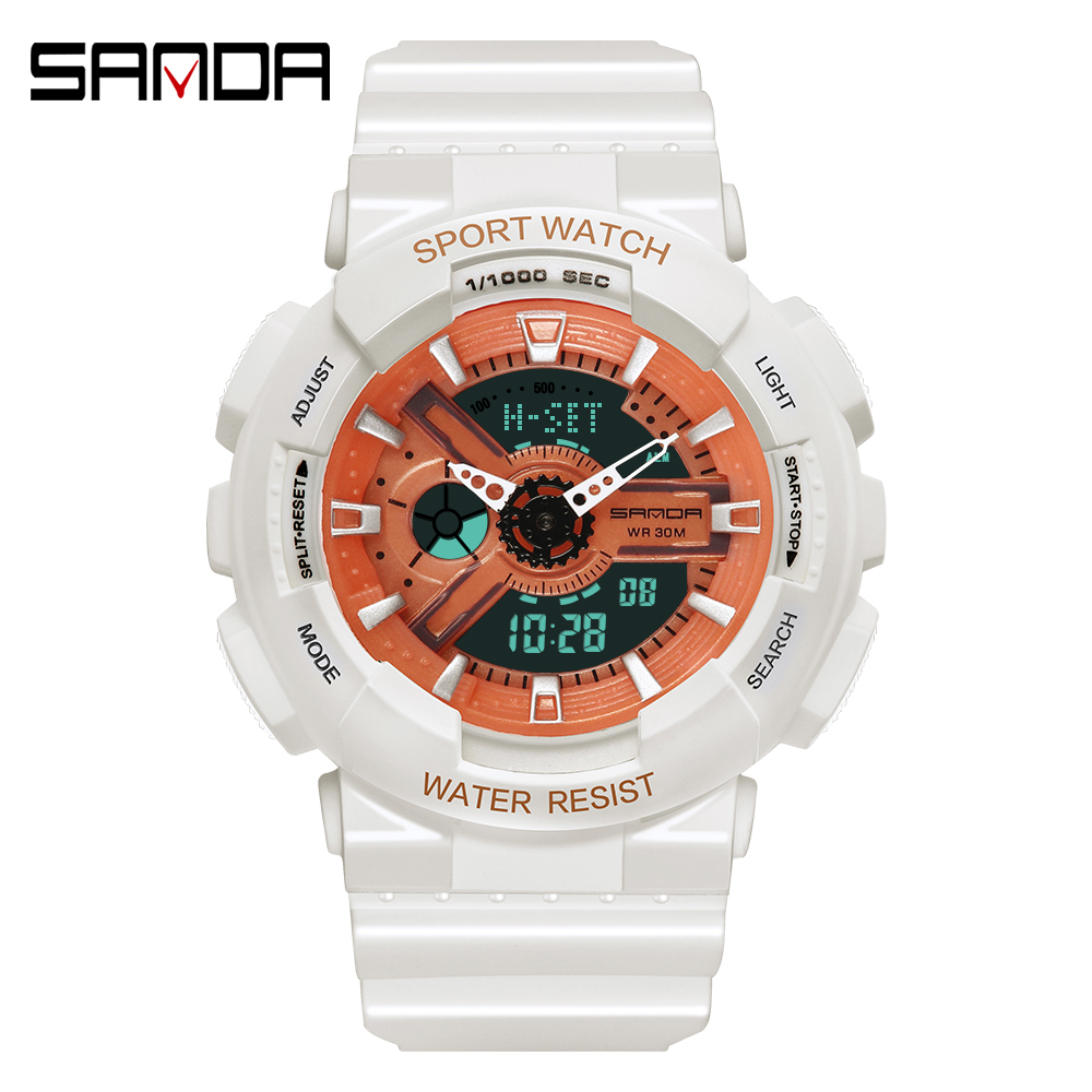 Sanda-Relógio digital branco e - Women Fashion Zone avaliação e preço