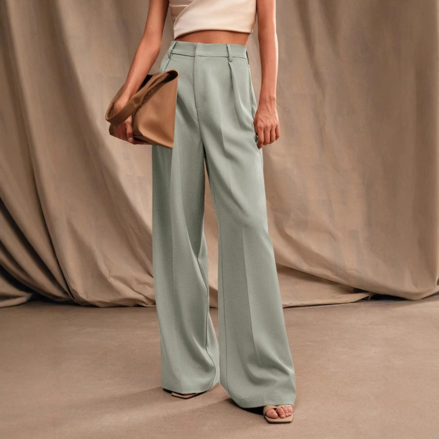 Calças Casuais Largas e Soltas - Women'S Fashion Business Casual avaliação e preço