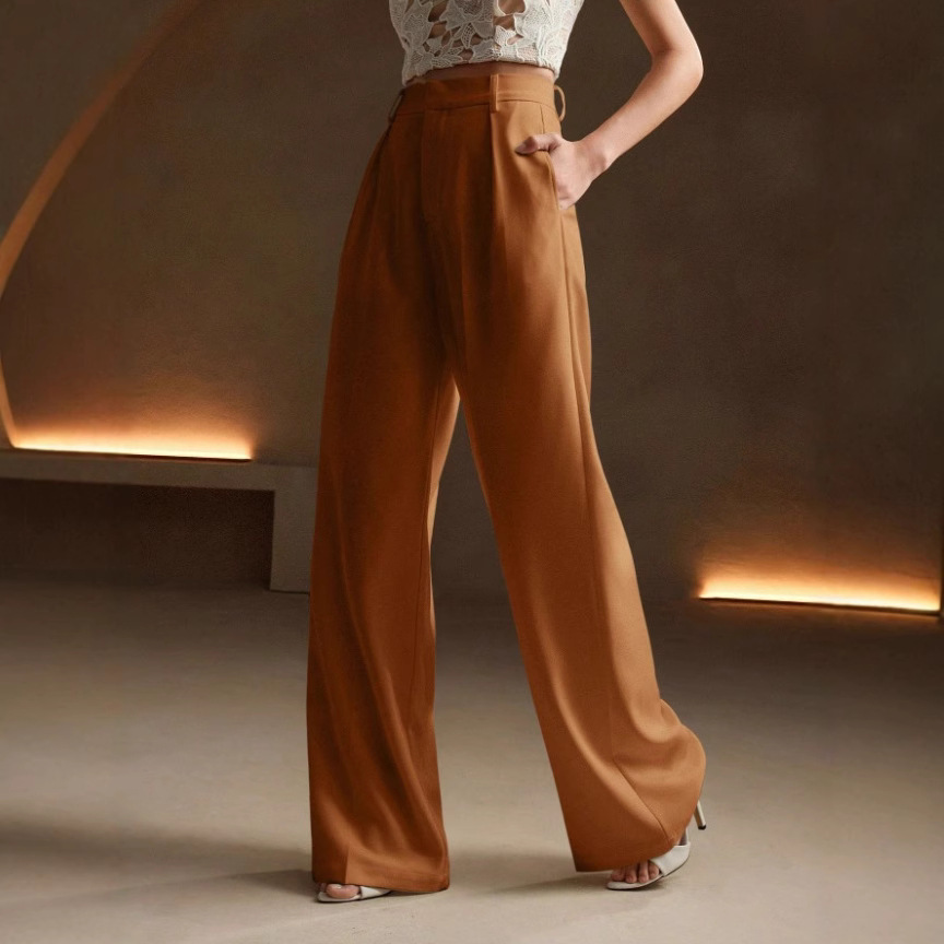 Calças Casuais Largas e Soltas - Women'S Fashion Business Casual avaliação e preço