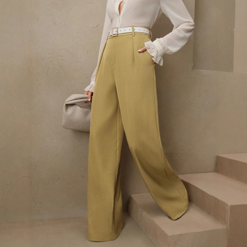 Calças Casuais Largas e Soltas - Women'S Fashion Business Casual avaliação e preço