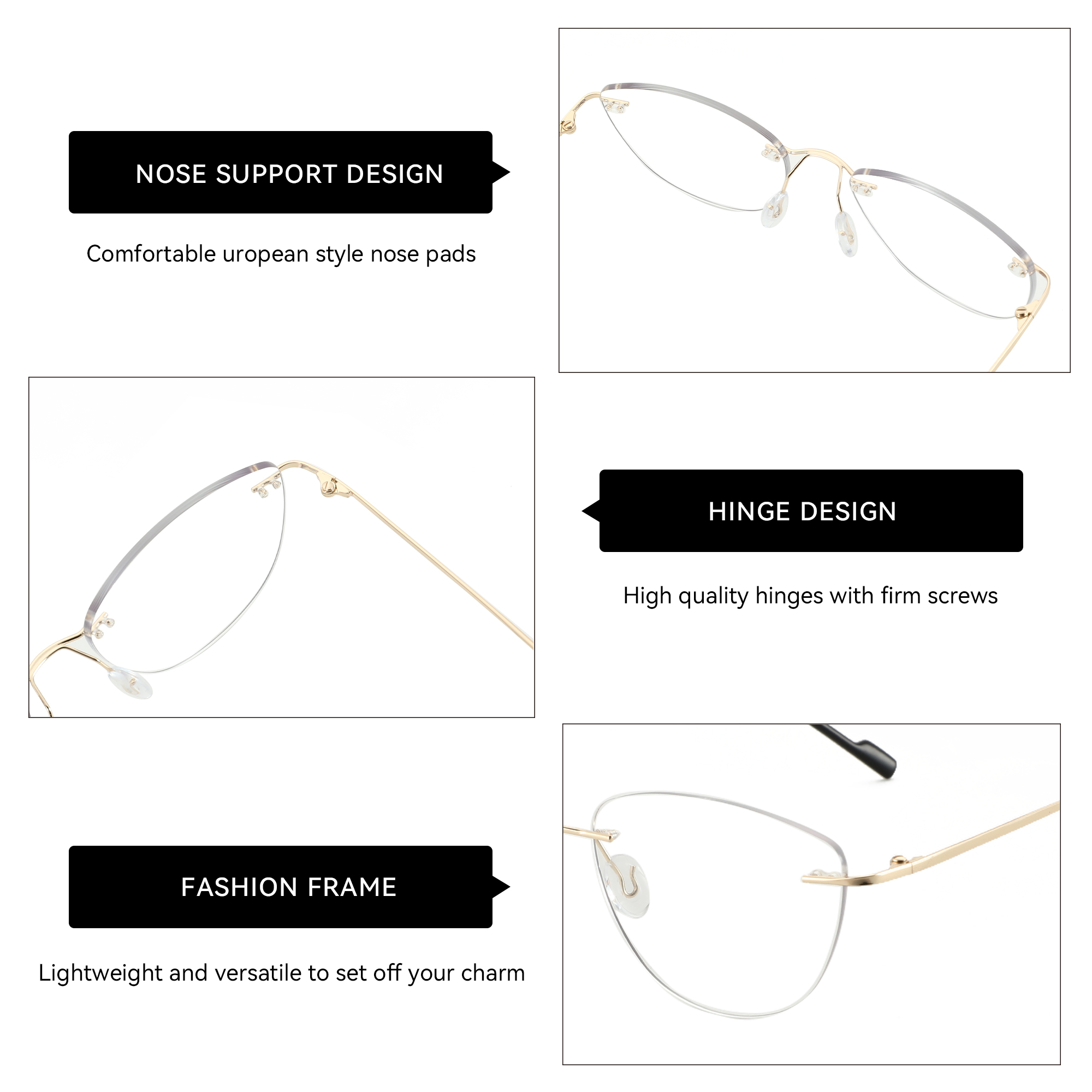 ZENOTTIC-Óculos ópticos sem ar - Women'S Fashion Glasses Non Prescription avaliação e preço